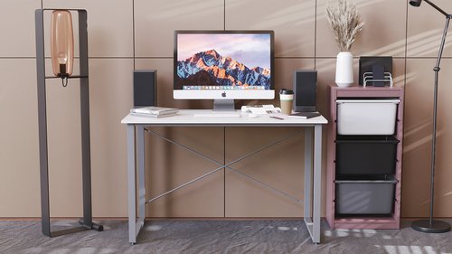 Компьютерный стол Ferrum-decor Дейв 75x140x60 серый ДСП Белое 16мм