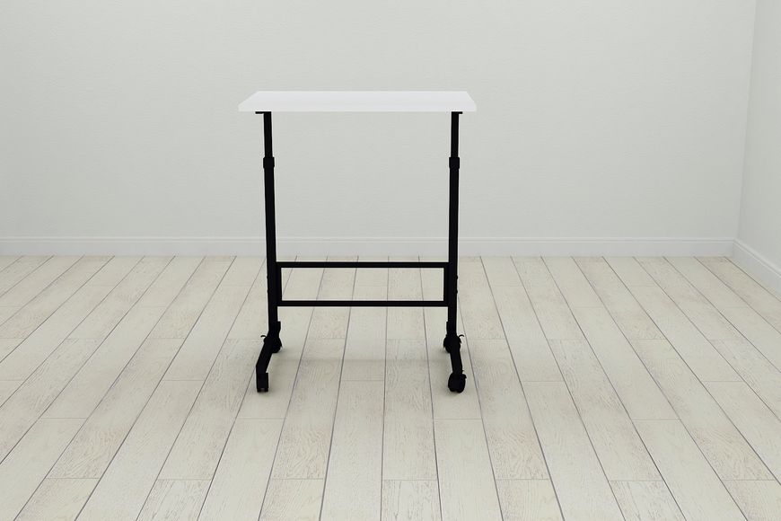Стол приставной Ferrum-decor Амиго 62x60x40 металл Черный ДСП Белое 16мм (AMI0001)