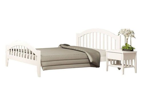 Ліжко односпальне Camelia Меліса 120х200 см бук колір: Білий (лак)