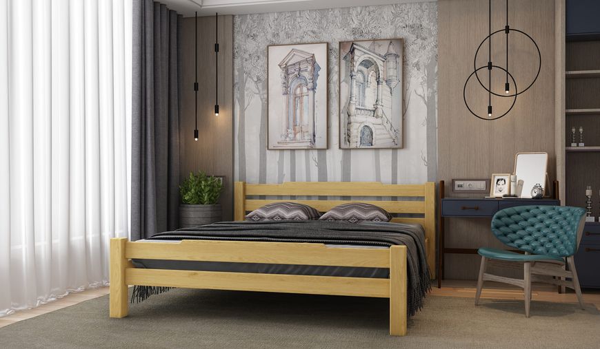Ліжко Stemma Нортон 140х200, з шухлядами, колір Горіх темний
