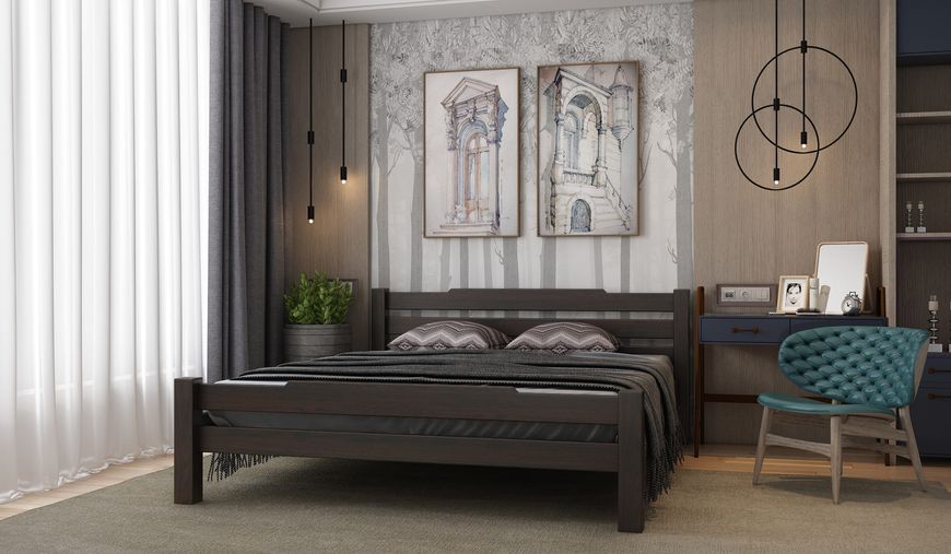 Ліжко Stemma Нортон 180х200, з шухлядами, колір Горіх темний