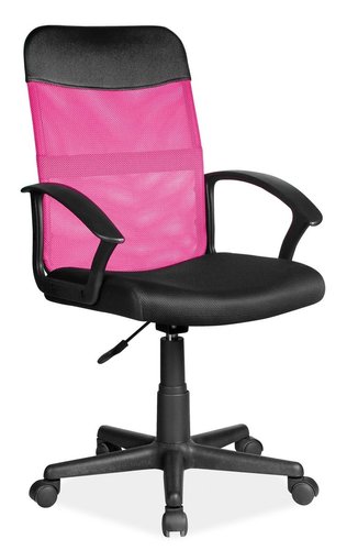 Крісло поворотне Q-702 рожеве / чорне
