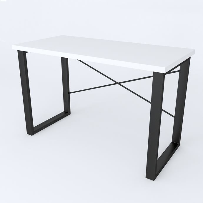 Письмовий стіл Ferrum-decor Драйв 750x1200x600 Чорний метал ДСП Білий 32 мм (DRA148)