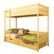 Двох'ярусне ліжко Estella Дует 90х200 см Бук/Щит, Колір: Горіх темний, Комплект ламелей: Стандарт, Без шухляд, Планка безпеки: Ні