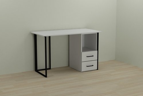 Компьютерный стол Ferrum-decor Отто 75x100x70 черный ДСП Белое 16мм