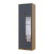 Шкаф для одежды Ронди с высокой антресолью и зеркалом Дуб Артизан/Графит 2 ДСП 82х52х260 (42005189)