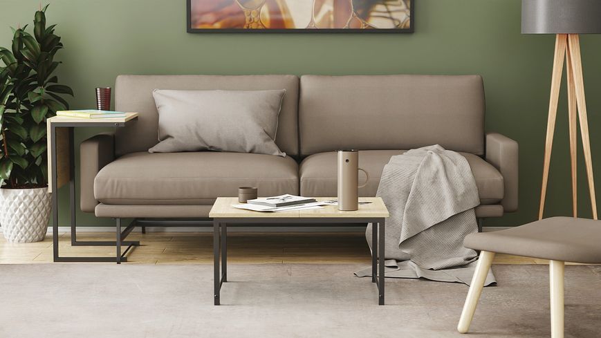 Стіл журнальний приставний Террі Комбо Ferrum-decor 345x662x440 Чорний метал ДСП Дуб Сонома 16 мм (TERRIK004)
