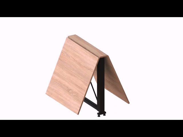 Стіл-книжка трансформер Оріон 2 Ferrum-decor 750x1520x730 Чорний метал ДСП Дуб Сонома 16 мм (ORI204)