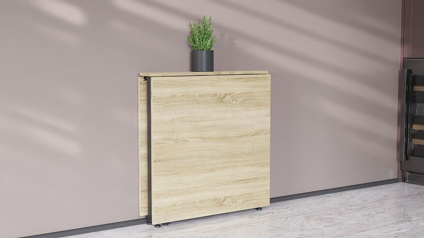 Стіл-книжка трансформер Оріон 2 Ferrum-decor 750x1520x730 Чорний метал ДСП Дуб Сонома 16 мм (ORI204)