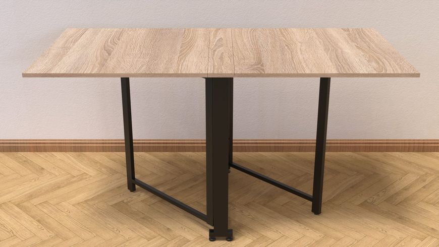 Стіл-книжка трансформер Оріон 2 Ferrum-decor 750x1520x730 Чорний метал ДСП Дуб Сонома 16 мм (ORI204)