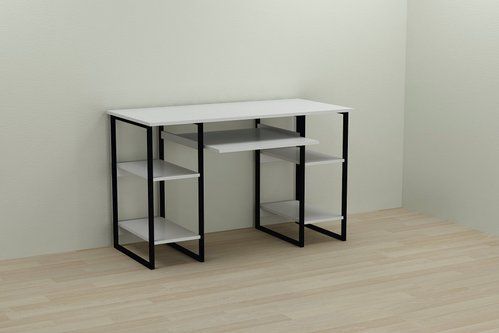 Комп'ютерний стіл Ferrum-decor Тім 75x140x70 чорний ДСП Біле 16мм (TIM031)