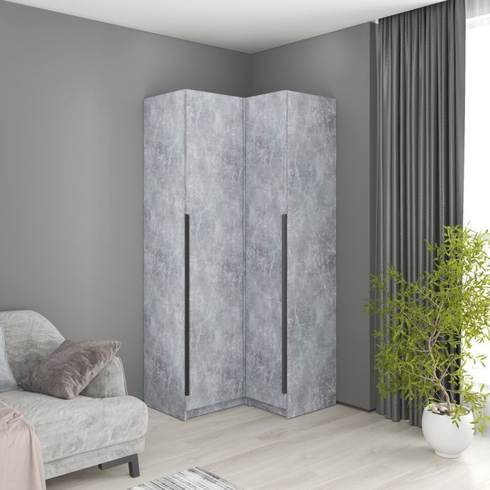 Угловой шкаф Оскар 97x220x50 Серая мышка