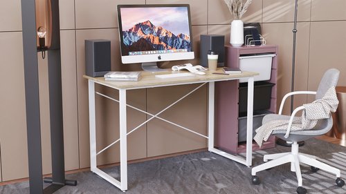 Компьютерный стол Ferrum-decor Дейв 75x140x70 белый ДСП Дуб Сонома 16мм