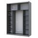 Шафа купе Doros G-Caiser Білий 2 Скла / 3 частини 180х60х240 (42005017)