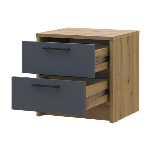 Приліжкова тумба Ронді Дуб Артізан/Антрацит 2Ш 40х35х40 (41516286)