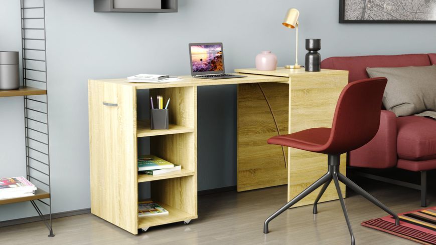 Стіл-тумба трансформер Смарт 1/2 Ferrum-decor 750x1450x600 ДСП Дуб Сонома 16 мм (SMART011)