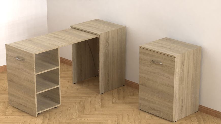 Стіл-тумба трансформер Смарт 1/2 Ferrum-decor 750x1450x600 ДСП Дуб Сонома 16 мм (SMART011)