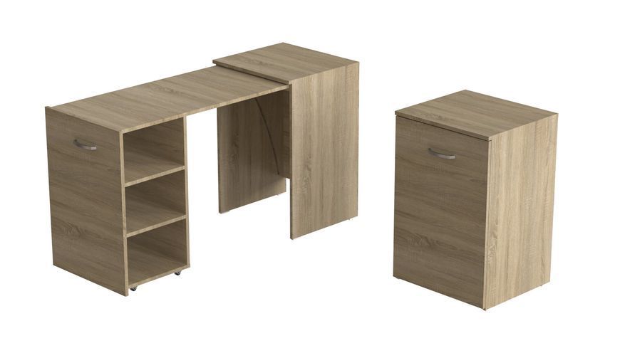 Стіл-тумба трансформер Смарт 1/2 Ferrum-decor 750x1450x600 ДСП Дуб Сонома 16 мм (SMART011)