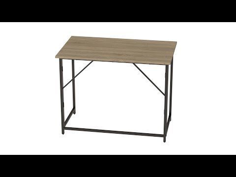 Стіл розкладний Моріс Ferrum-decor 750x1000x600 Чорний метал ДСП Дуб Сонома 16 мм (MORI004)