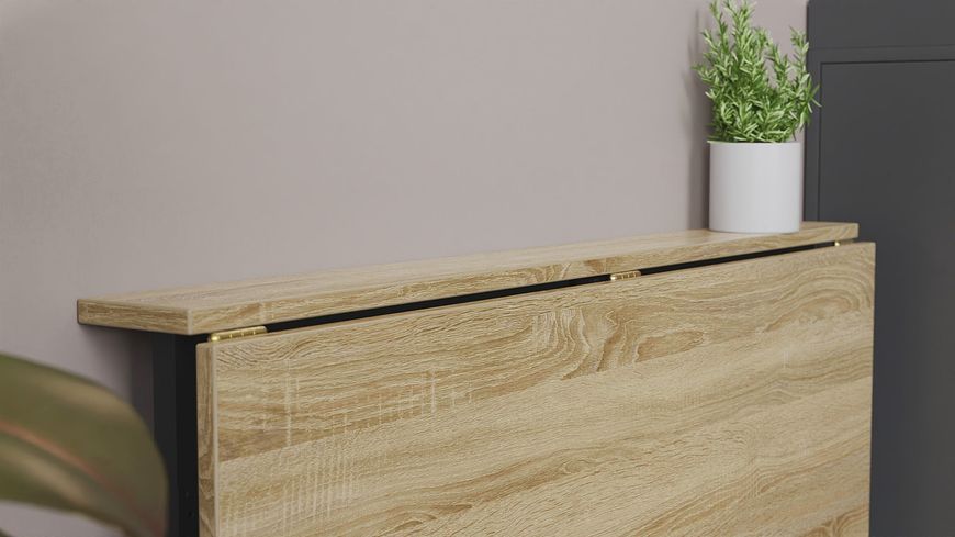 Стіл розкладний Моріс Ferrum-decor 750x1000x600 Чорний метал ДСП Дуб Сонома 16 мм (MORI004)