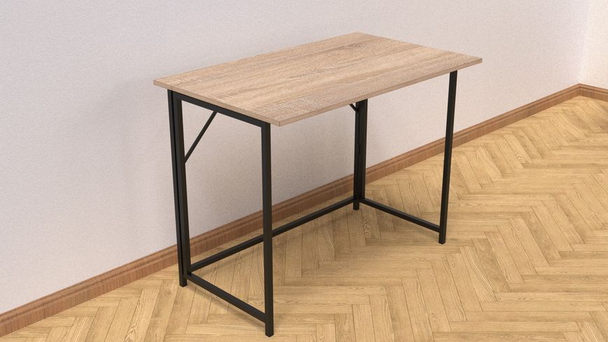 Стіл розкладний Моріс Ferrum-decor 750x1000x600 Чорний метал ДСП Дуб Сонома 16 мм (MORI004)