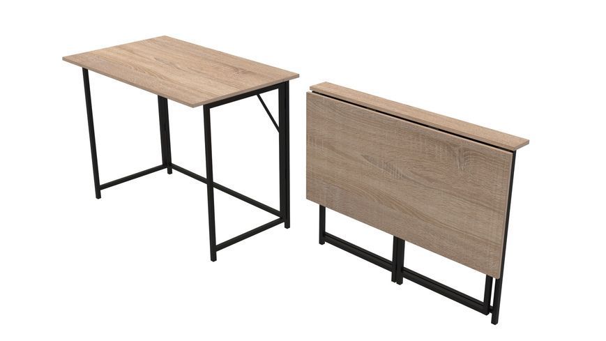 Стіл розкладний Моріс Ferrum-decor 750x1000x600 Чорний метал ДСП Дуб Сонома 16 мм (MORI004)