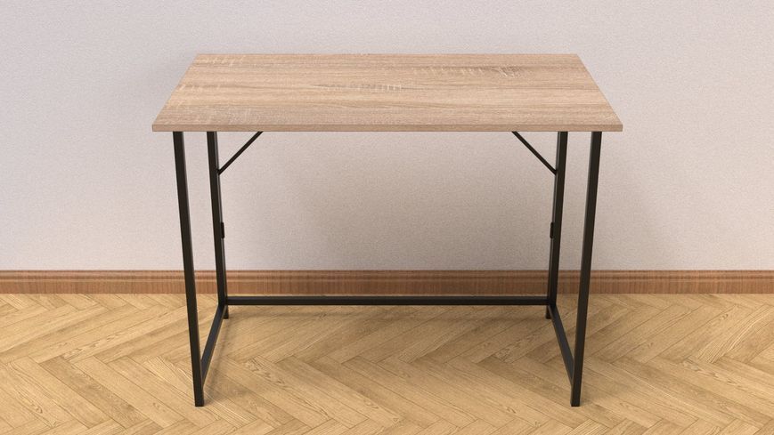 Стіл розкладний Моріс Ferrum-decor 750x1000x600 Чорний метал ДСП Дуб Сонома 16 мм (MORI004)