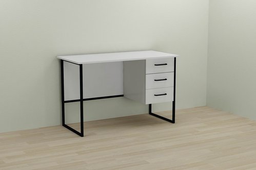 Компьютерный стол Ferrum-decor Гарри 75x140x70 черный ДСП Белое 16мм