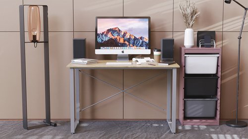 Компьютерный стол Ferrum-decor Дейв 75x100x70 серый ДСП Дуб Сонома 16мм