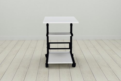 Стол приставной Ferrum-decor Адан 62x40x60 металл Черный ДСП Белое 16мм (ADA0001)
