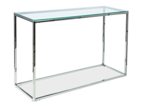 Консоль HILTON C прозрачное стекло/серебро 120X40