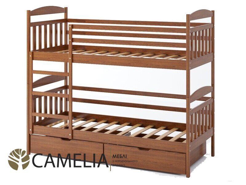 Двухъярусная кровать Camelia Алтея 80х190 см бук цвет: Беленый (масло)