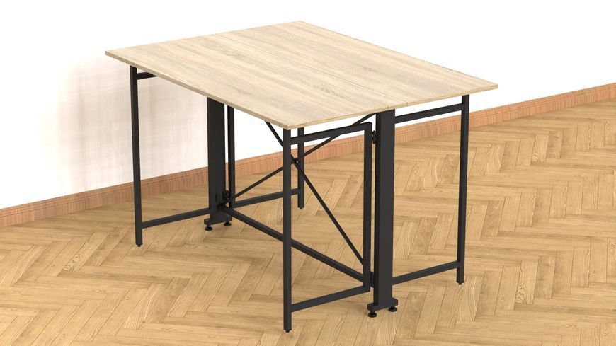 Стол-книжка трансформер Орион 3 Ferrum-decor 750x1150x880 Черный металл ДСП Дуб Сонома 16 мм (ORI304)