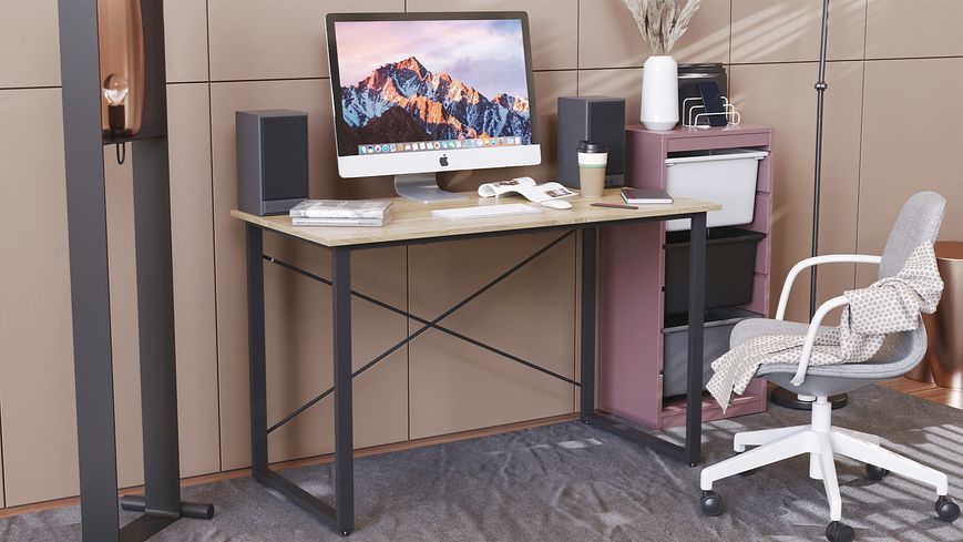 Компьютерный стол Ferrum-decor Дейв 75x120x60 черный ДСП Дуб Сонома 16мм