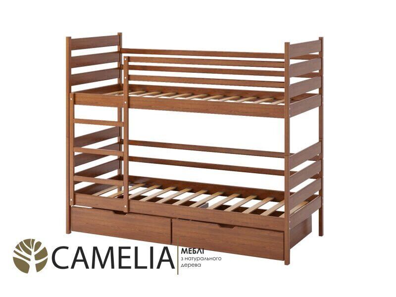 Двухъярусная кровать Camelia Ларикс 80х190 см бук цвет: Беленый (масло)