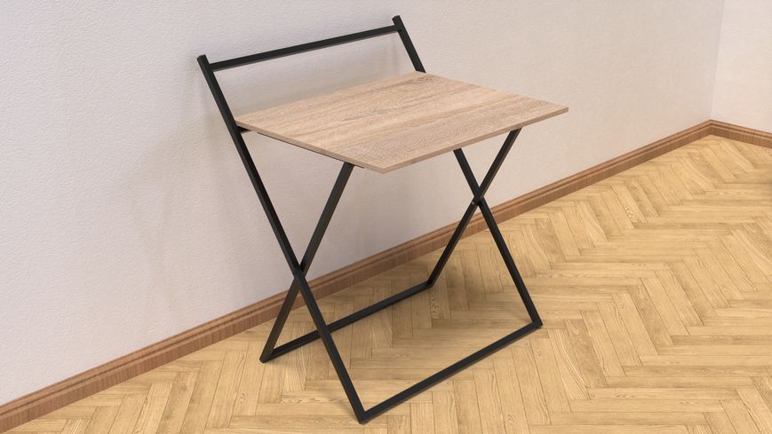 Стіл трансформер Компакт 1 Ferrum-decor 750x790x720 Чорний метал ДСП Дуб Сонома 16 мм (KOM104)