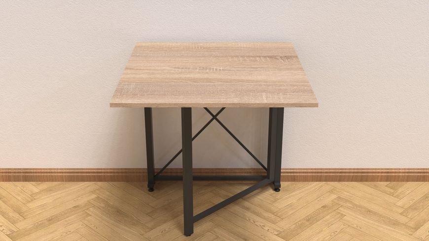Стіл-книжка трансформер Оріон 1 Ferrum-decor 750x810x730 Чорний метал ДСП Дуб Сонома 16 мм (ORI104)