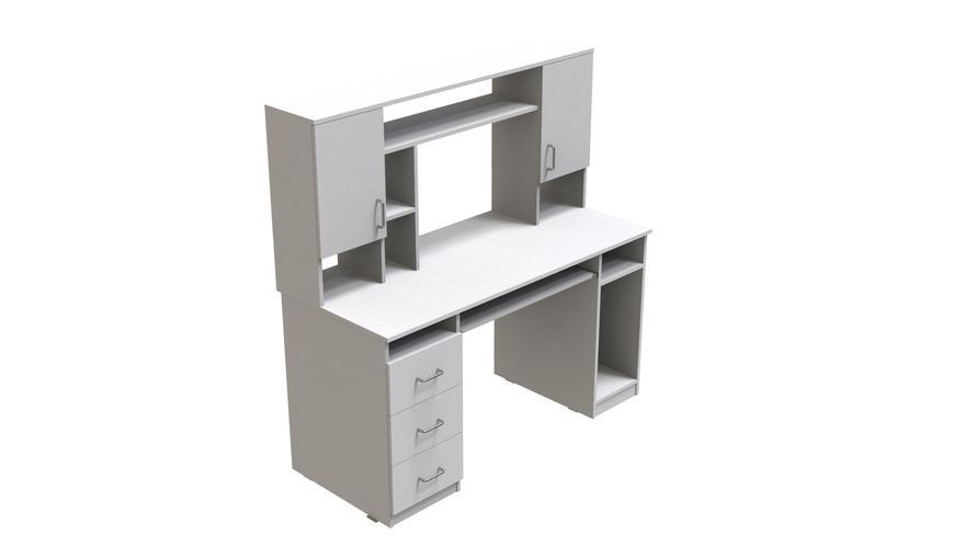 Компьютерный стол Анжело Ferrum-decor 1400x1422x600 ДСП Белый 16 мм (STO110)