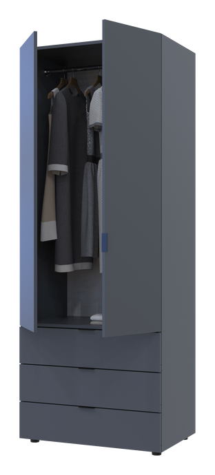 Шкаф для одежды Гелар Doros Графит 2 ДСП 77,5х49,5х203,4