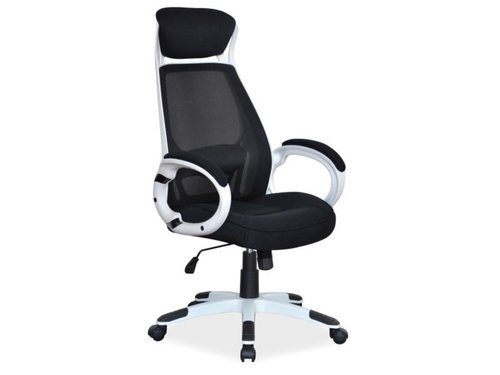 Крісло поворотне Q-409 чорне / білий каркас