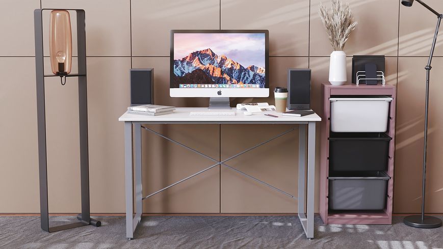 Комп'ютерний стіл Ferrum-decor Дейв 75x120x70 сірий ДСП Біле 16мм