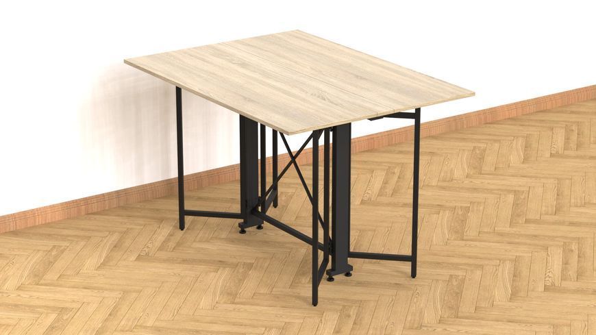 Стол-книжка трансформер Спайдер Ferrum-decor 750x1150x880 Черный металл ДСП Дуб Сонома 16 мм (SPAR004)