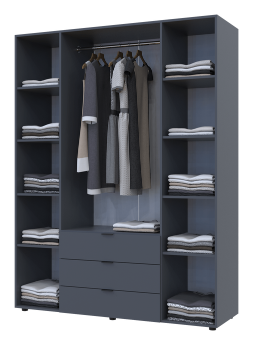 Шкаф для одежды Гелар Doros Графит 4 ДСП 155х49,5х203,4