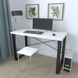 Письменный стол Ferrum-decor Драйв 750x1000x600 Черный металл ДСП Белый 32 мм (DRA127)