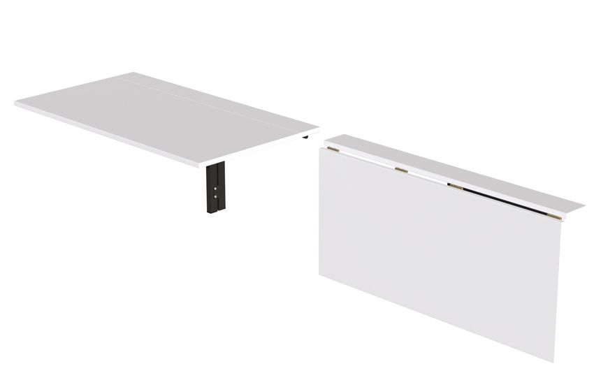 Обеденный стол-трансформер Ника настенный Ferrum-decor 420x900x500 Черный металл ДСП Белый 16 мм (NIKA001)