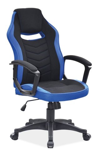 Крісло поворотне CAMARO чорне/блакитний