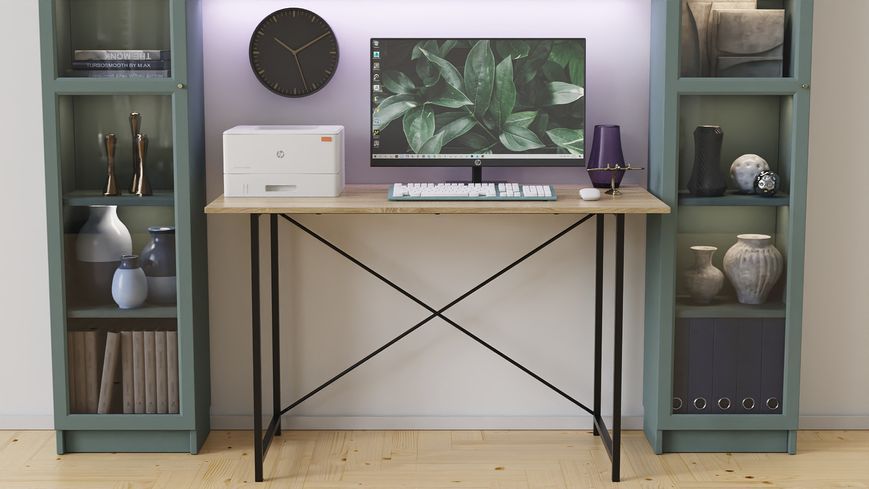 Стіл письмовий Line Лайт Ferrum-decor 750x1000x600 Чорний метал ДСП Дуб Сонома 16 мм (LINE111)