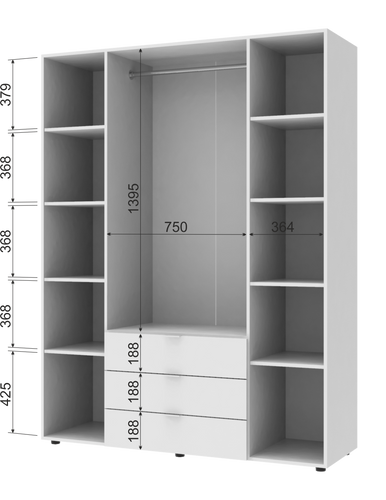 Шкаф для одежды Гелар Doros Белый 4 ДСП 155х49,5х203,4