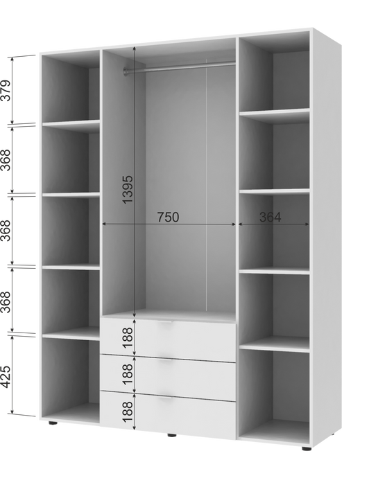 Шкаф для одежды Гелар Doros Белый 4 ДСП 155х49,5х203,4