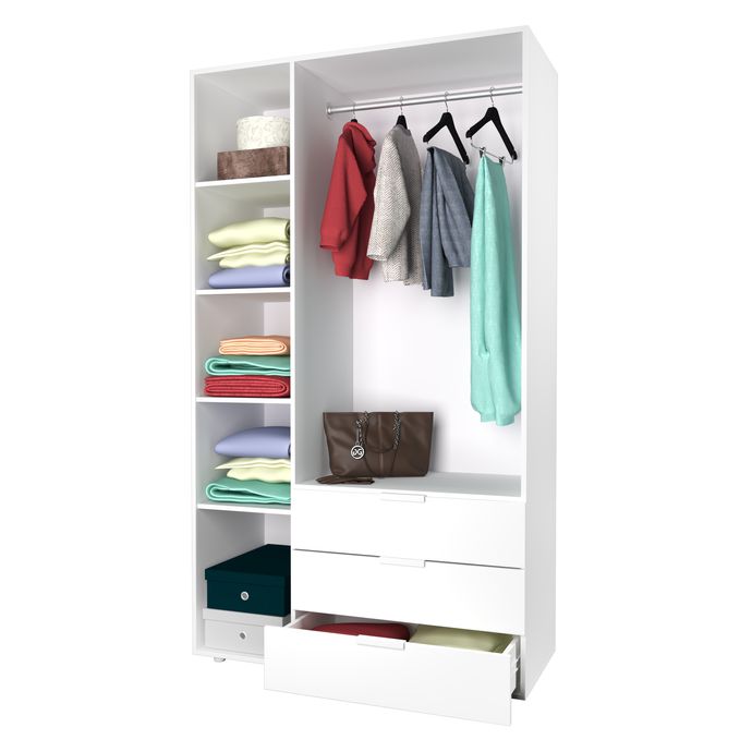 Шкаф для одежды Гелар Doros Белый 3 ДСП 116,2х49,5х203,4